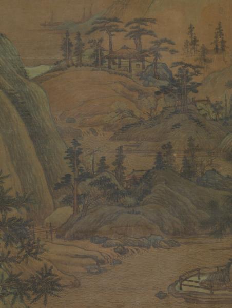 五代董源江堤晚景　軸