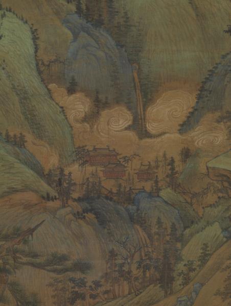 五代董源江堤晚景　軸