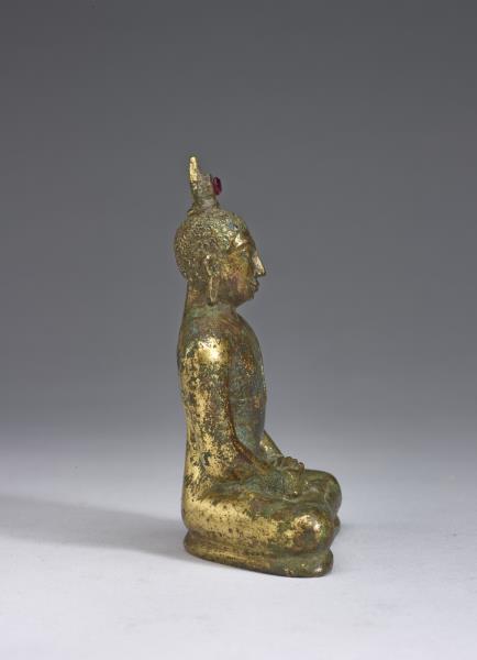 銅鎏金釋迦佛坐像