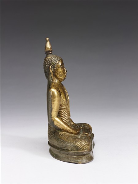 青銅鎏金嵌銀釋迦牟尼佛趺坐像