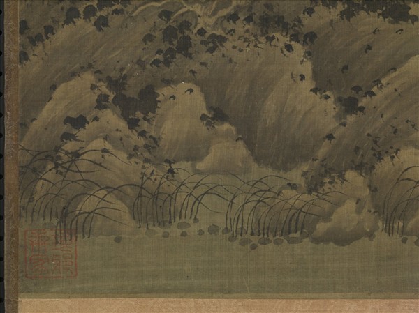 五代南唐巨然秋山問道圖　軸