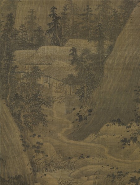 五代南唐巨然秋山問道圖　軸
