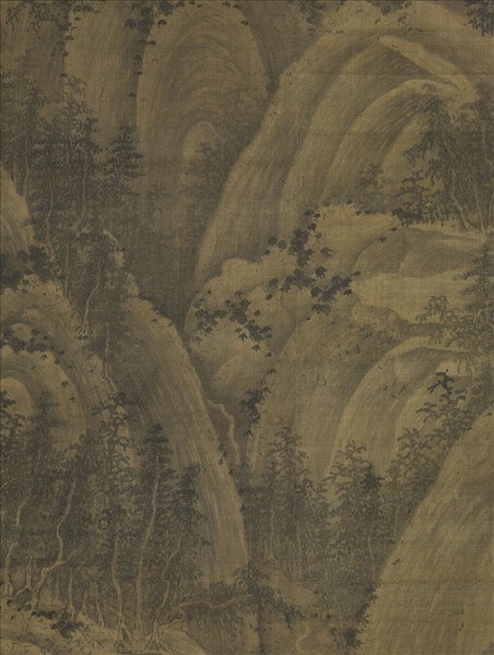 五代南唐巨然秋山問道圖　軸