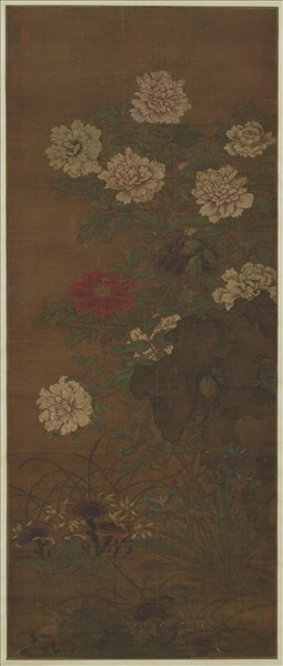 宋趙昌畫牡丹　軸