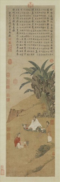 宋錢選畫盧仝烹茶圖　軸