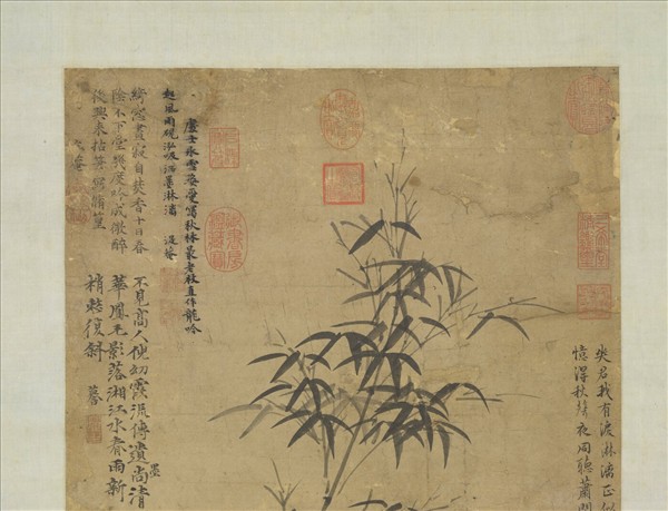 元倪瓚春雨新篁　軸