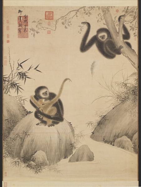 明宣宗戲猿圖　軸