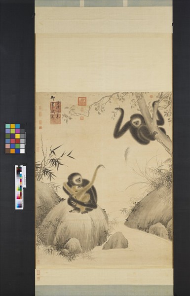 明宣宗戲猿圖　軸