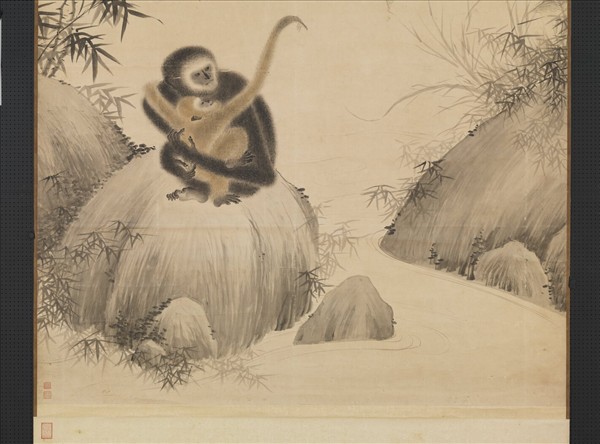 明宣宗戲猿圖　軸