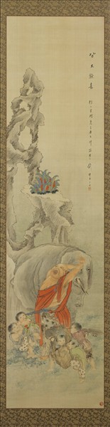 清錢慧安人物十二屏風　虎溪三笑