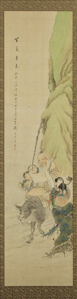 清錢慧安人物十二屏風　虎溪三笑