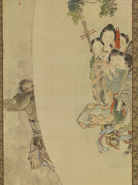 清錢慧安人物十二屏風　虎溪三笑