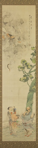 清錢慧安人物十二屏風　虎溪三笑