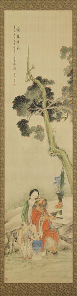 清錢慧安人物十二屏風　虎溪三笑