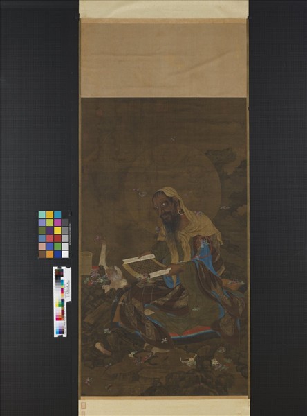 元人宣梵雨花圖　軸