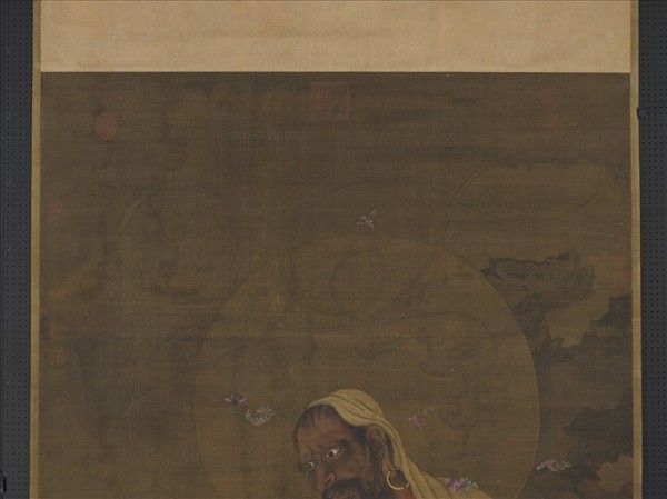 元人宣梵雨花圖　軸