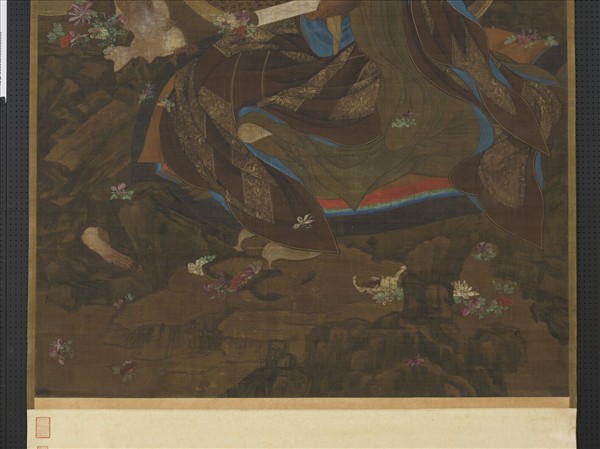 元人宣梵雨花圖　軸