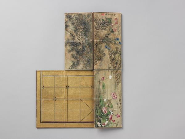 四季花卉紋棋盤