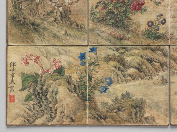 四季花卉紋棋盤