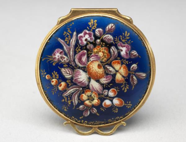 深藍玻璃描金畫琺瑯盒