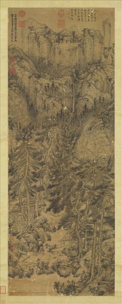 元王蒙畫山中歸隱圖　軸