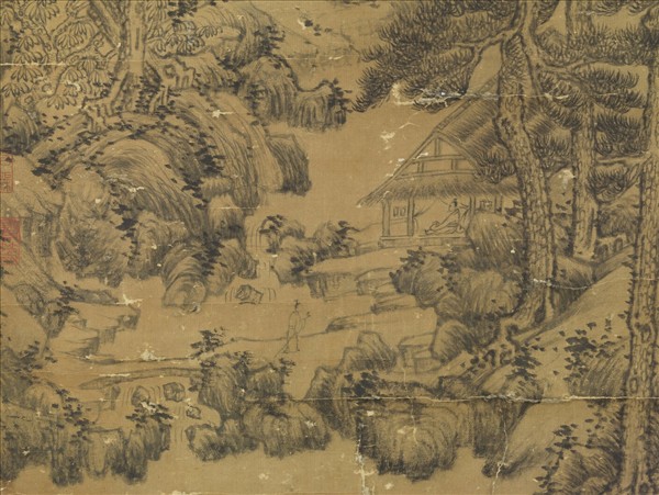 元王蒙畫山中歸隱圖　軸