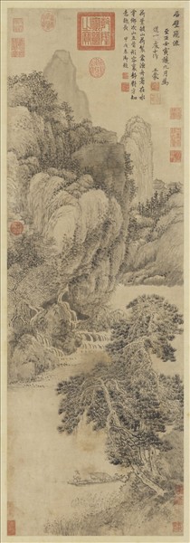 元王蒙石壁飛流圖　軸