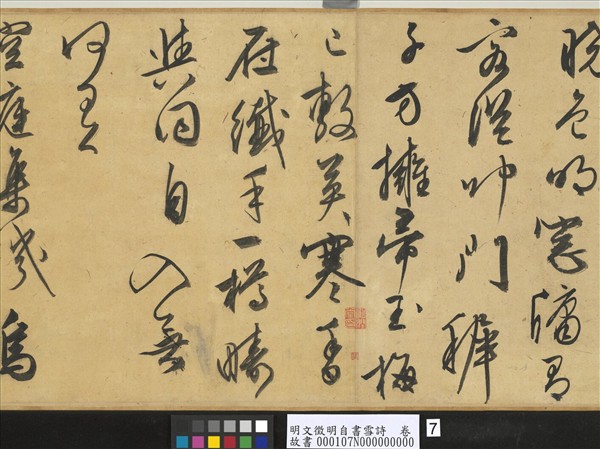 明文徵明自書雪詩　卷