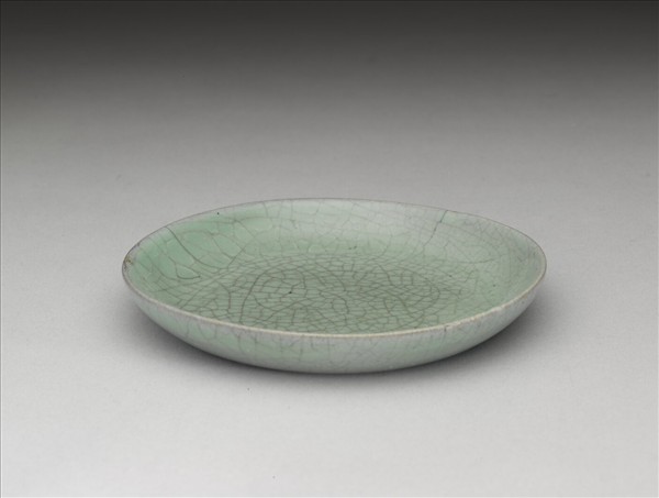 汝窯 青瓷碟「丙蔡」銘