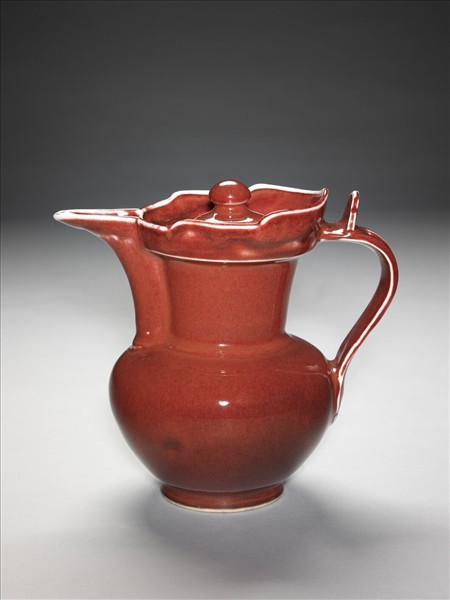 寶石紅釉僧帽壺