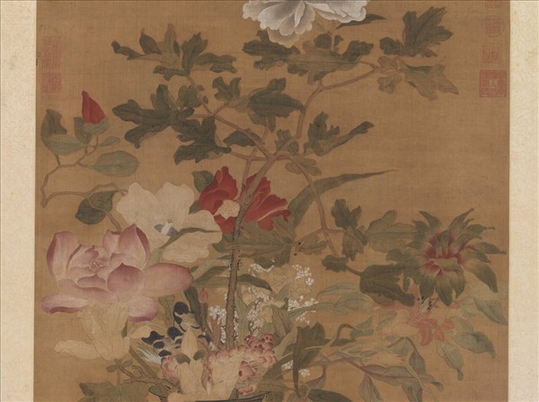 宋錢選四季平安　軸