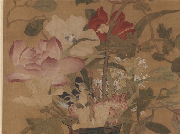 宋錢選四季平安　軸