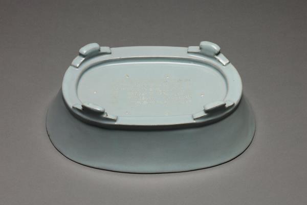 汝窯 青瓷無紋水仙盆