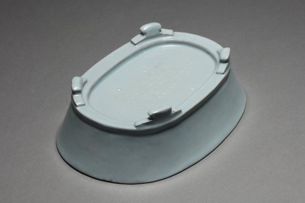 汝窯 青瓷無紋水仙盆