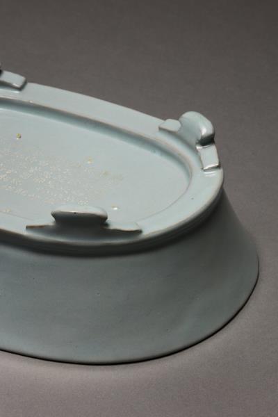 汝窯 青瓷無紋水仙盆