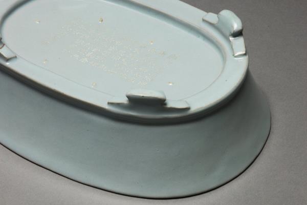 汝窯 青瓷無紋水仙盆