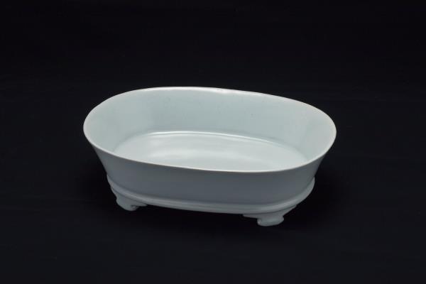 汝窯 青瓷無紋水仙盆