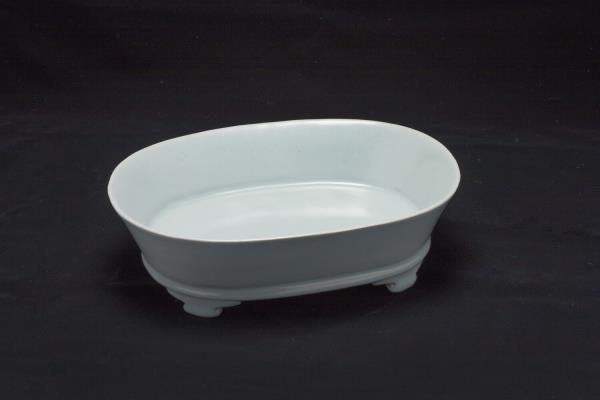 汝窯 青瓷無紋水仙盆