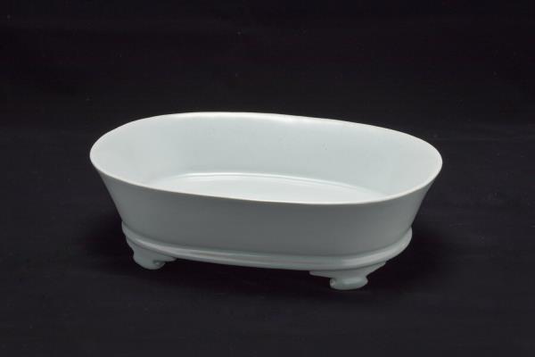 汝窯 青瓷無紋水仙盆