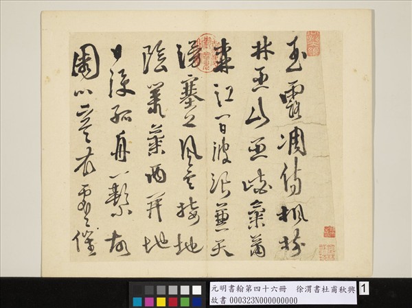 元明書翰第四十六冊　冊　徐渭書杜甫秋興八首