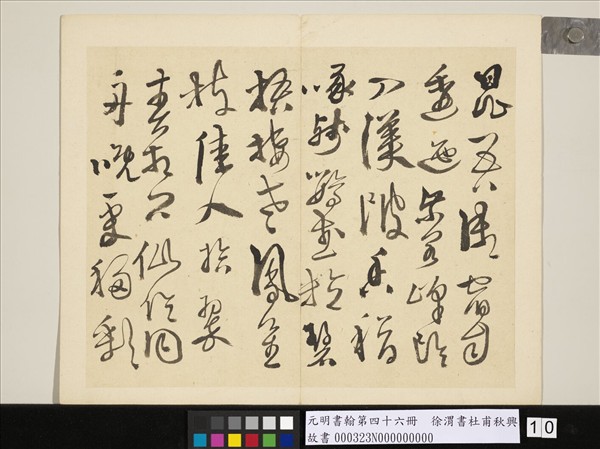 元明書翰第四十六冊　冊　徐渭書杜甫秋興八首