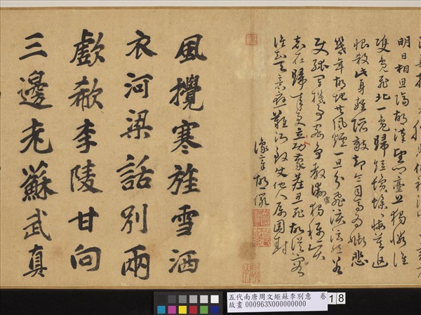 五代南唐周文矩蘇李別意　卷