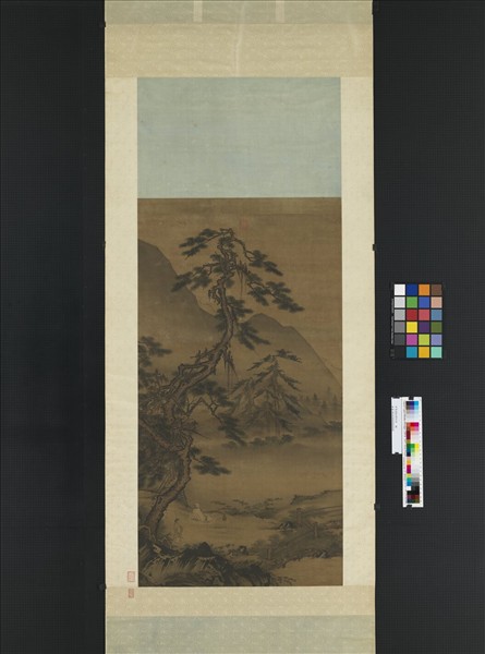 宋馬遠松間吟月　軸