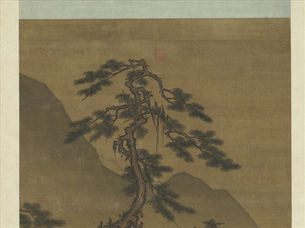 宋馬遠松間吟月　軸