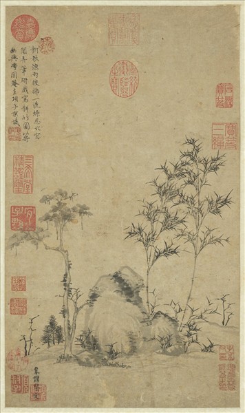 明項元汴梓竹圖　軸