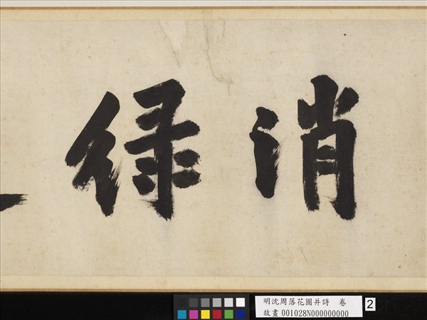 明沈周落花圖并詩　卷