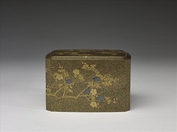 梅蒔繪二層方盒