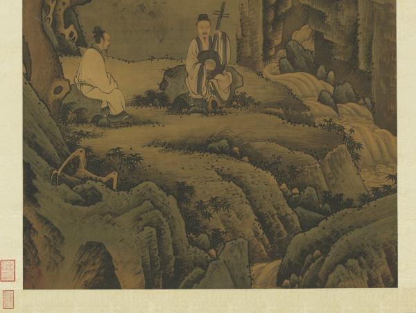 明周臣清泉聽阮圖　軸