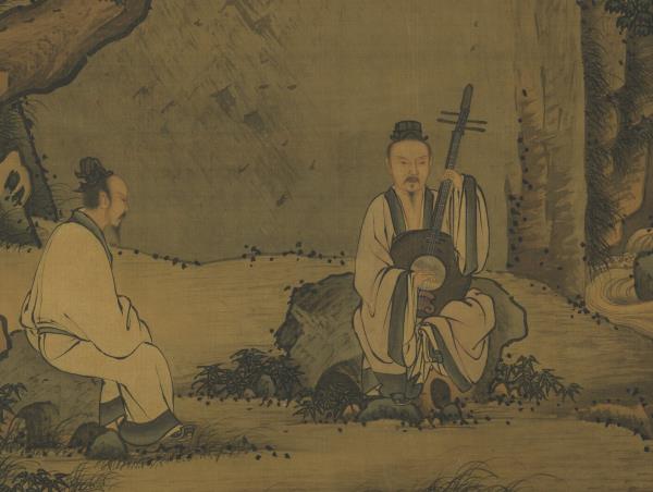 明周臣清泉聽阮圖　軸