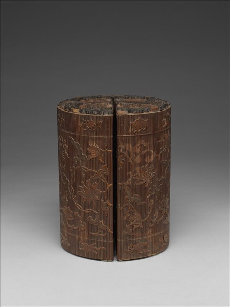 紫檀木鑲竹絲轉盤格子